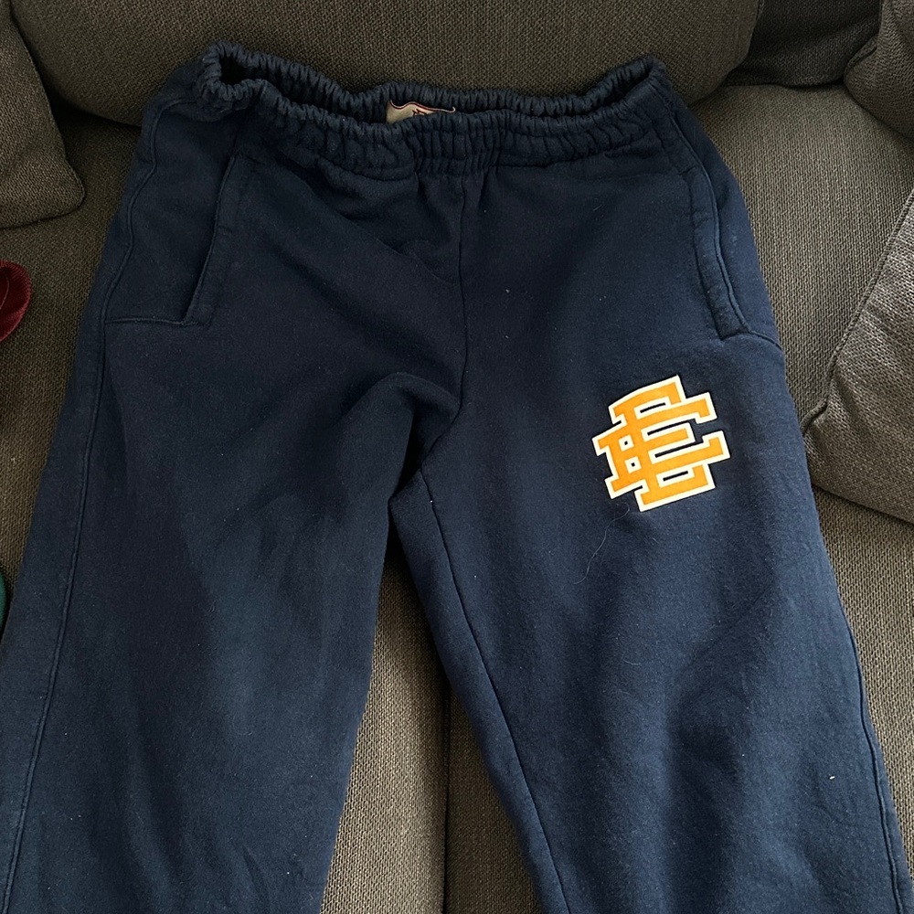 Eric Emmanuel Navy and Yellow Sweatpants
